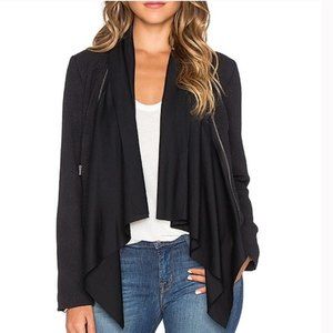 Ella Moss Black Serena Drape Front Jacket XS